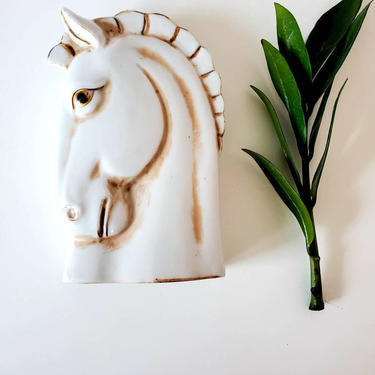 Mid Century Japanese Trojan Horse Wall Pocket Vase 
