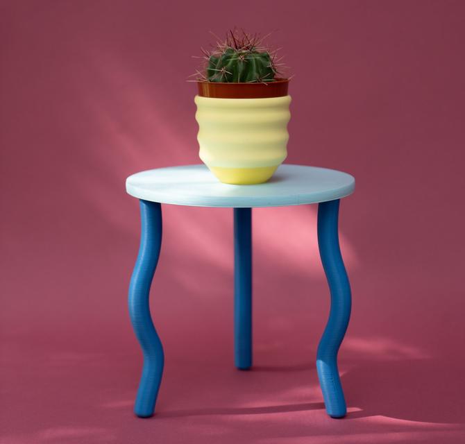 Wavy Jelly Plant Stand - Maximalist Small 8" Stand Perfect for Displaying Plants, Cakes, and More - 3D Printed Aesthetic Apartment Décor 