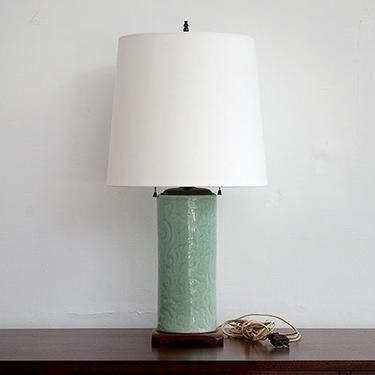 1960’s Celadon ceramic lamp