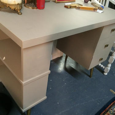 Painted Mid-Century Modern Desk by TheMarketHouse