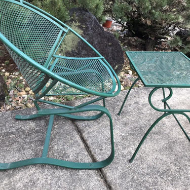 Mid Century Modern Wrough Iron Patio Salterini Chairs 