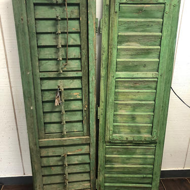 Antique European Shutters, Green, Mid-size 