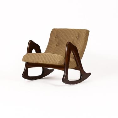 Vintage Mid Century Walnut Lounge Rocker by Adrian Pearsall for Craft Associates — Sculptural Frame 