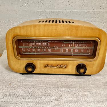 1951 Packard-Bell Model 602 MCM Blonde Radio, Elec Restored, Stationized Dual Dial 