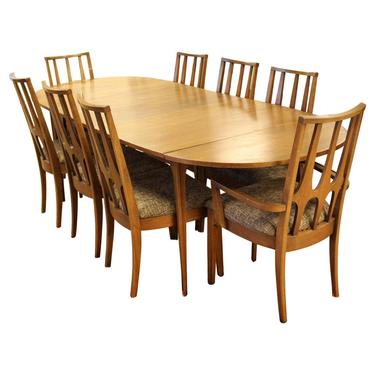 Mid Century Modern Broyhill Brasilia Expandable Dining Set Table 8 Chairs 1960s 