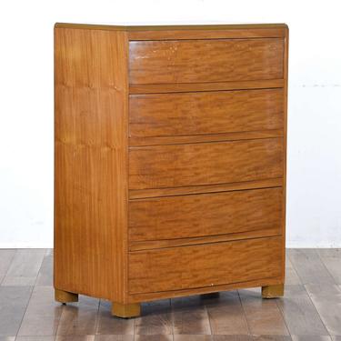Mid Century Modern Solid Wood Tall Dresser 