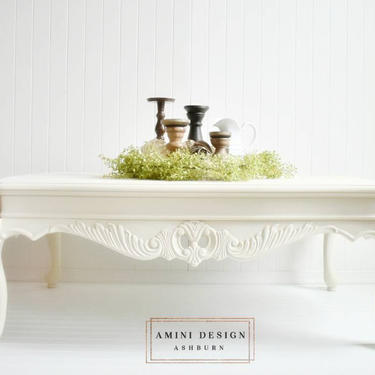 AVAILABLE - Classic White Coffee Table Elegant Chic Country Farmhouse 
