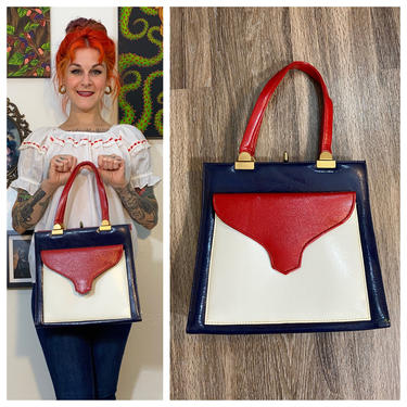 Vintage 1960’s Red, White and Blue Purse 