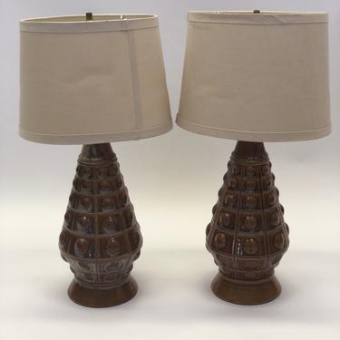 Ceramic Bubble Geometrical Table Lamps | Set of 2 | Mid-Century Modern