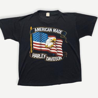 Vintage 1980s HARLEY DAVIDSON T-Shirt ~ fits M to L ~ Soft / Faded / Worn-In ~ Motorcycle / Biker Tee ~ Billings, Montana ~ RK Stratman 