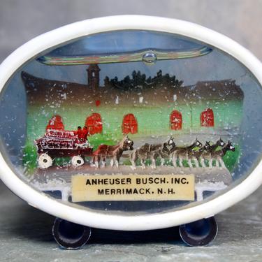 Budweiser Anheuser Busch Snow Globe - Merrimack, New Hampshire Souvenir - Vintage Budweiser Clydesdales Snow Globe | FREE SHIPPING 