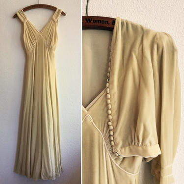 Florence 40s wedding dress | Vintage silk velvet dress and bolero | 1940's velvet wedding gown and short jacket 