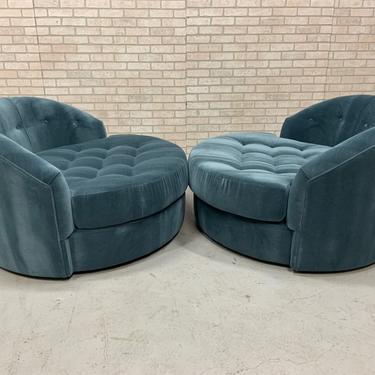 Vintage Large Swivel Tub Chairs by Milo Baughman for Thayer Coggin - Pair 