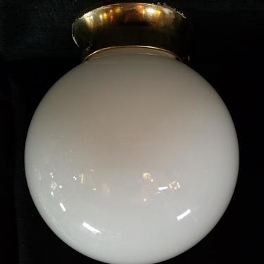 Semi Flush Single Bulb Milk Glass Globe Ceiling Light