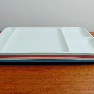 Vintage Tupperware | 1535 Divided Luncheon Cafeteria Picnic Trays | White Pink Blue 