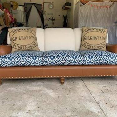 Balance on Custom Order - Sofa with down wrapped seat cushions for Sarah B 