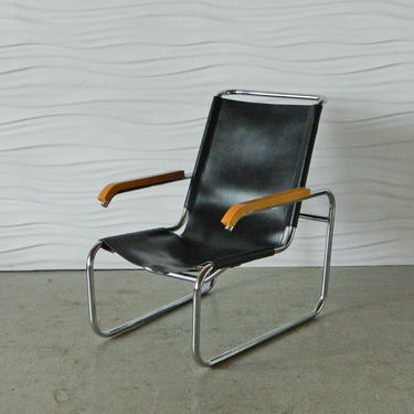 HA-18196 Marce Breuer-style S35 Leather and Chrome Chair
