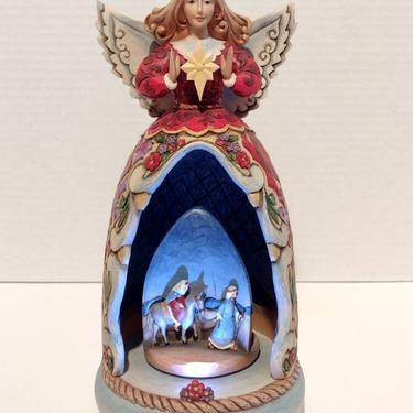 Jim Shore "The Child of Mary" Musical Carousel Nightlight Figurine Christmas Art Away in a Manger 11" 