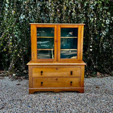 Antique Pine Beveled Cabinet