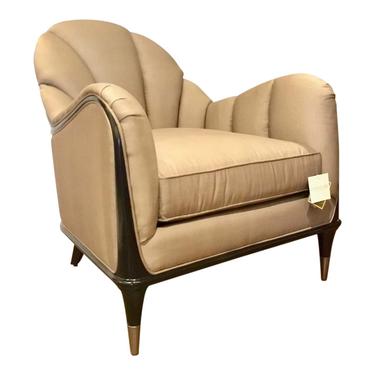 Modern Caracole Taupe Channel Surfing Club Chair