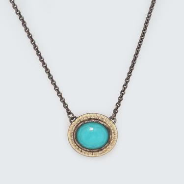 Old World Turquoise Halo Necklace