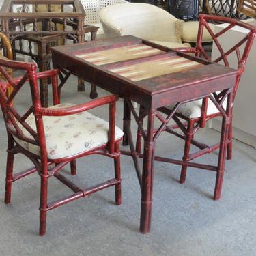 Island Style Rattan Backgammon Table &amp; Chairs