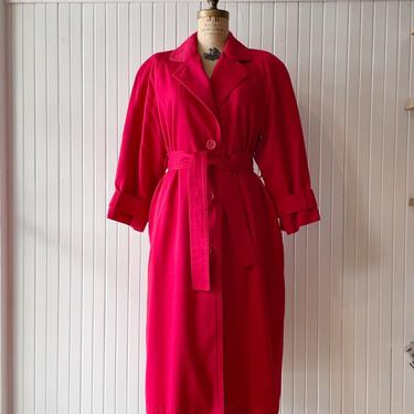 Vintage Bold Red Trench Coat M/L
