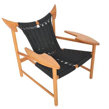 Danish Modern Reclaimed Oak and Rope MG32 Lounge Chair by Martin Godsk 