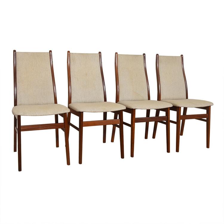 Set of 4 Danish Modern Rosewood Upholstered Dining Chairs