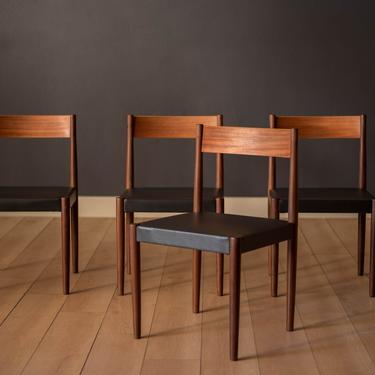 Set of Four Vintage Danish Modern Frem Røjle Teak Dining Chairs by Poul Volther 
