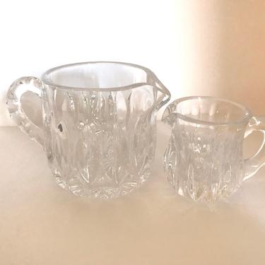 Vintage Lead Crystal Creamer Gorham Crystal Althea Pattern and Small Pitcher- Beautiful Condition- 2&amp;quot; tall 