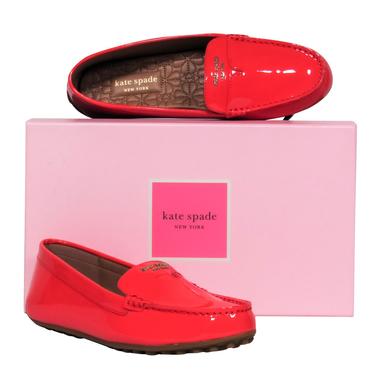 Kate Spade - Bright Red Patent Leather "Deck" Loafers Sz 8