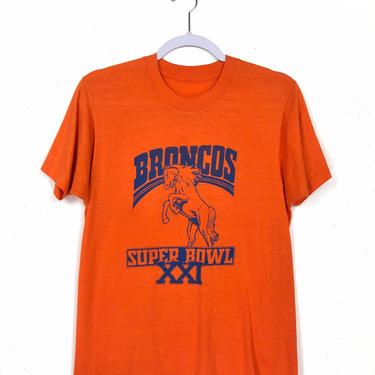 80s Denver Broncos Super Bowl Tee | Single Stitch Tshirt | Super Bowl XXI | Buttery  Soft and Thin 