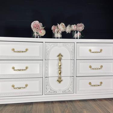 Stunning white dresser credenza console solid wood customizable 
