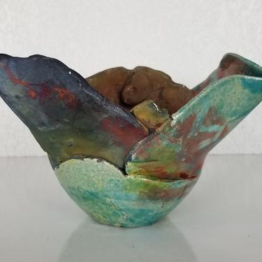 Vintage Sculptural Brutalist  Art Pottery Vase . 