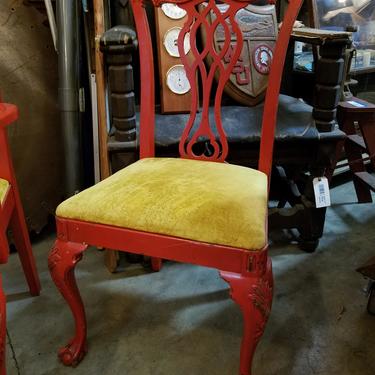 Decorative painted dining chair with claw feetChair