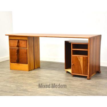 Solid Cherry & Oak Modern Modular Desk By Larry Ross 