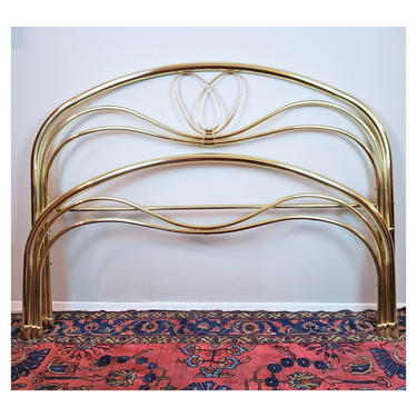 FREE SHIPPING! Vintage Brass Bed Frame | Queen Size Headboard & Footboard | Boho, MCM, Hollywood Regency, Glam, Art Deco Bedframe by SavageCactusCo