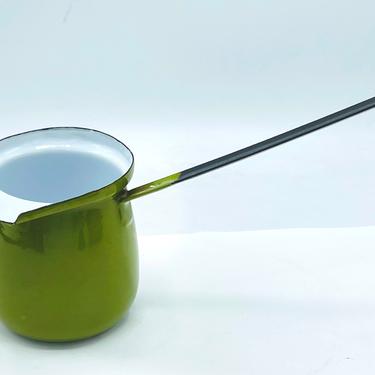 Vintage Green Enamelware Turkish Coffee Pot or Butter or Milk Warmer- 8 ounces- 