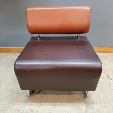 Pair of KI Hub® Modular Seating Orange and Brown Armless Seats H23
