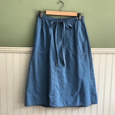 Century Boston chambray blue wrap skirt - size XS - 1970s vintage 