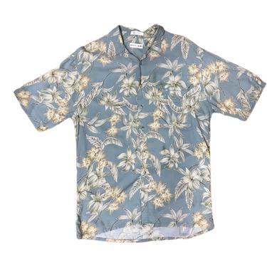 (XL) Pierre Cardin Light Blue Hawaiian Shirt 071721 LM