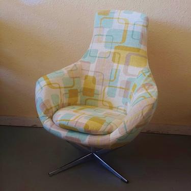 Vintage Modern Overman High Back Pod Chair New Slipcover 