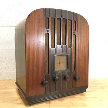 1934 GE M51 Tombstone AM Shortwave Radio + MP3, Elec Restored, Art Deco 