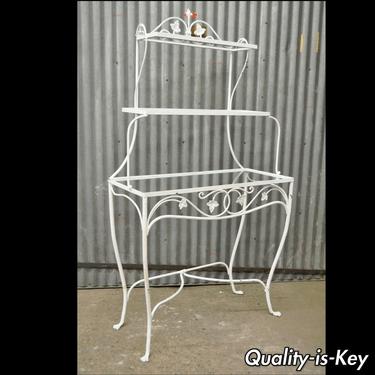 Vtg Salterini Mt Vernon Pattern Stand Bakers Rack Wrought Iron French Country