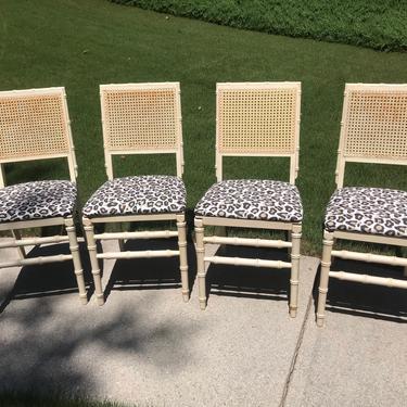 Vintage set of four Stakmor faux bamboo folding chair 