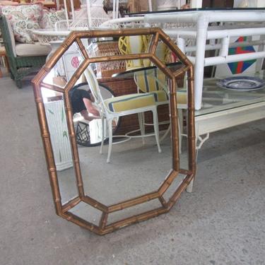 Faux Bamboo Octagon Mirror