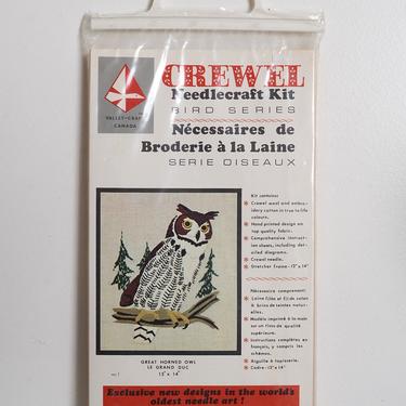 vintage owl crewel/needlecraft kit 