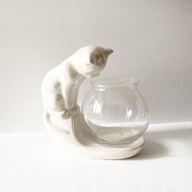 White Pearl Kitty Planter Bowl 