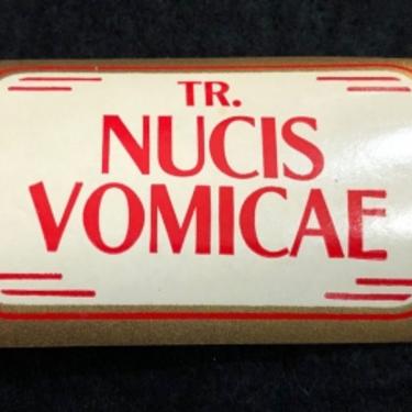 Circa 1920s Poison Label Tincture Nux Vomica Label Un-Used NucisVomicae